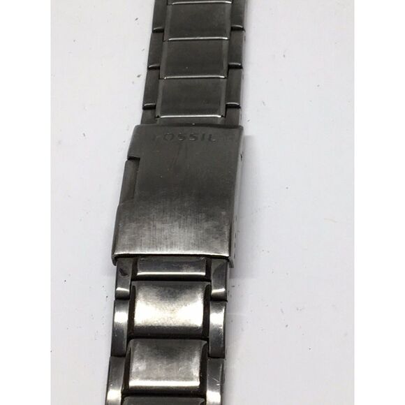 Authentic Fossil Watch Bracelet Case Links Parts Band 20mm Dark Grey A551 - Picture 2 of 8